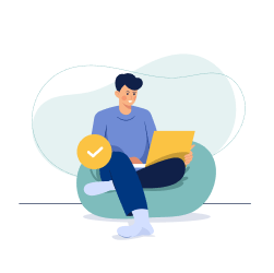Person on couch applying online