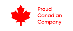 Proud Canadian Company logo with red maple leaf